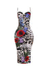 Kiran Leopard Flower Print Midi Dress